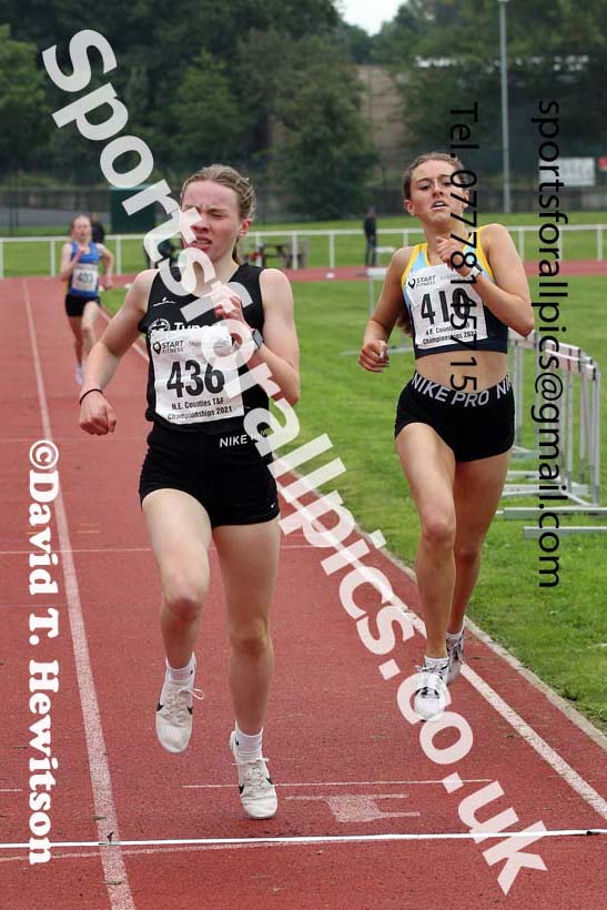 Women and Girls 1500 metres, 2021 North Eastern Track and Field Champs., Middesbrough. Photo: David T. Hewitson/Sports for All Pics